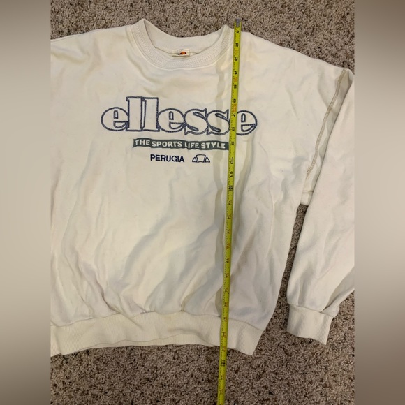 Vintage Ivory Ellesse Sports Crewneck Sweatshirt - Picture 6 of 7